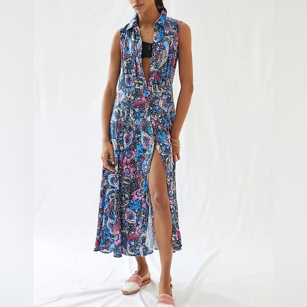 Anthropologie Maeve Whimsical Sleeveless Maxi Dress Size 12